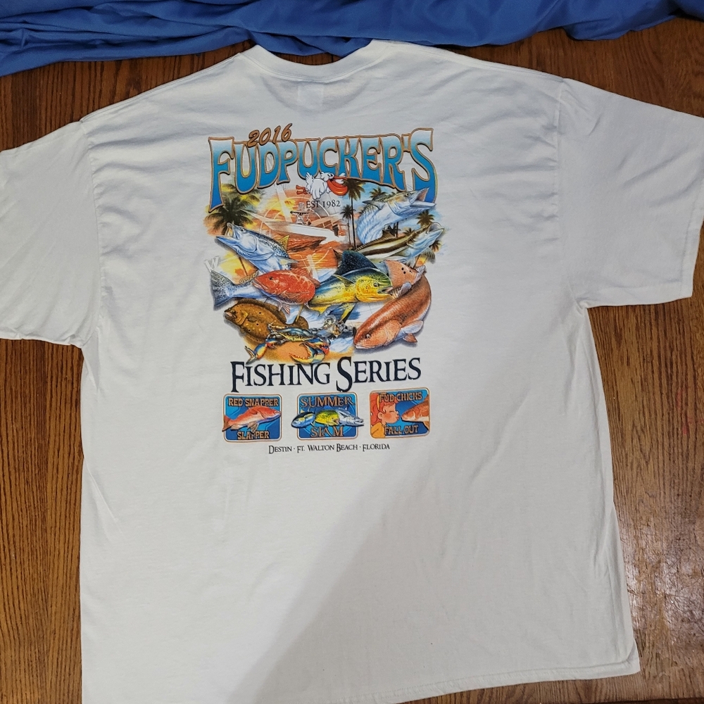 2016 Fudpucker's Fishing Series Destin Ft Walton Beach Graphic T-Shirt S…